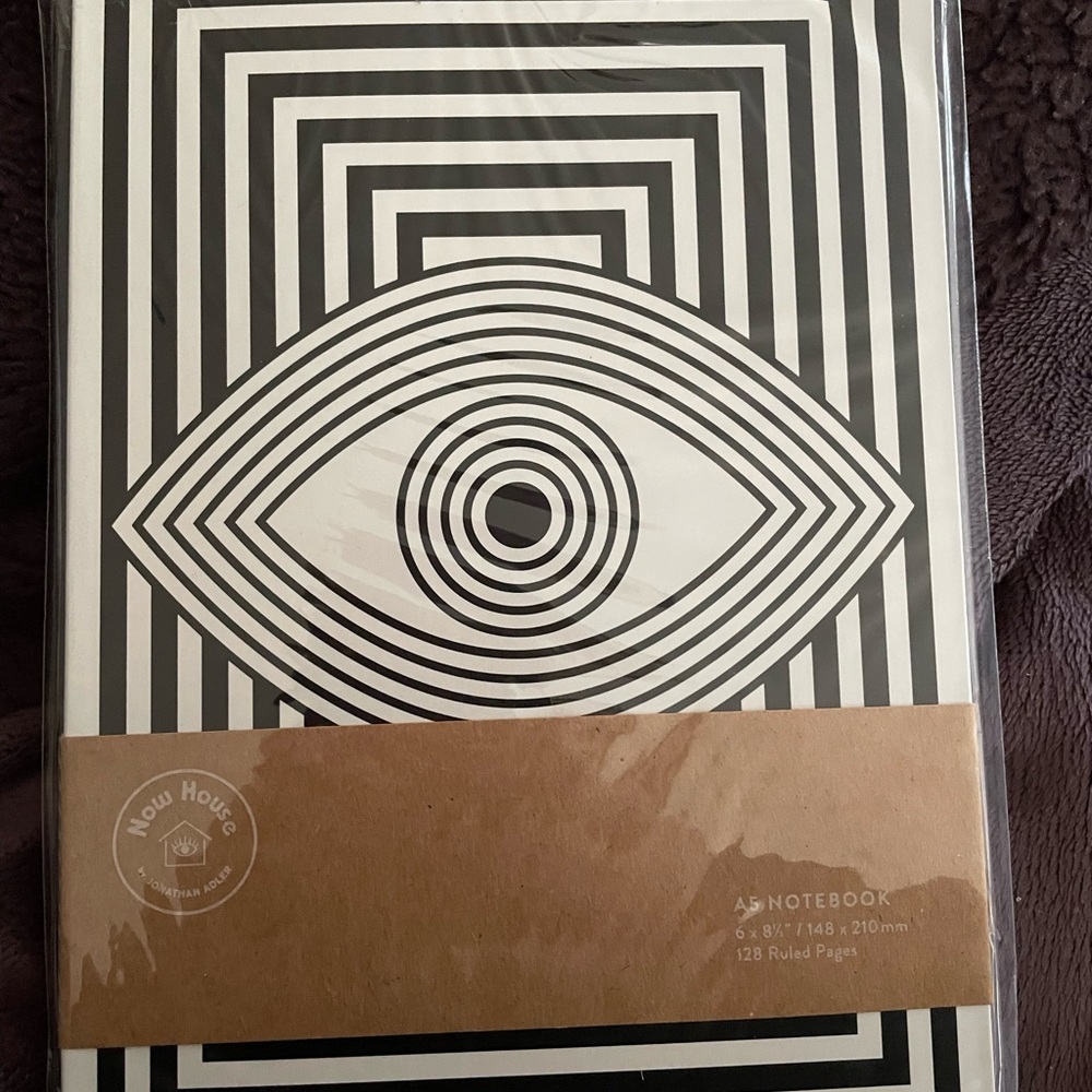 Jonathan Adler Black and White Striped Notebook